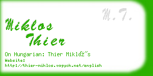 miklos thier business card